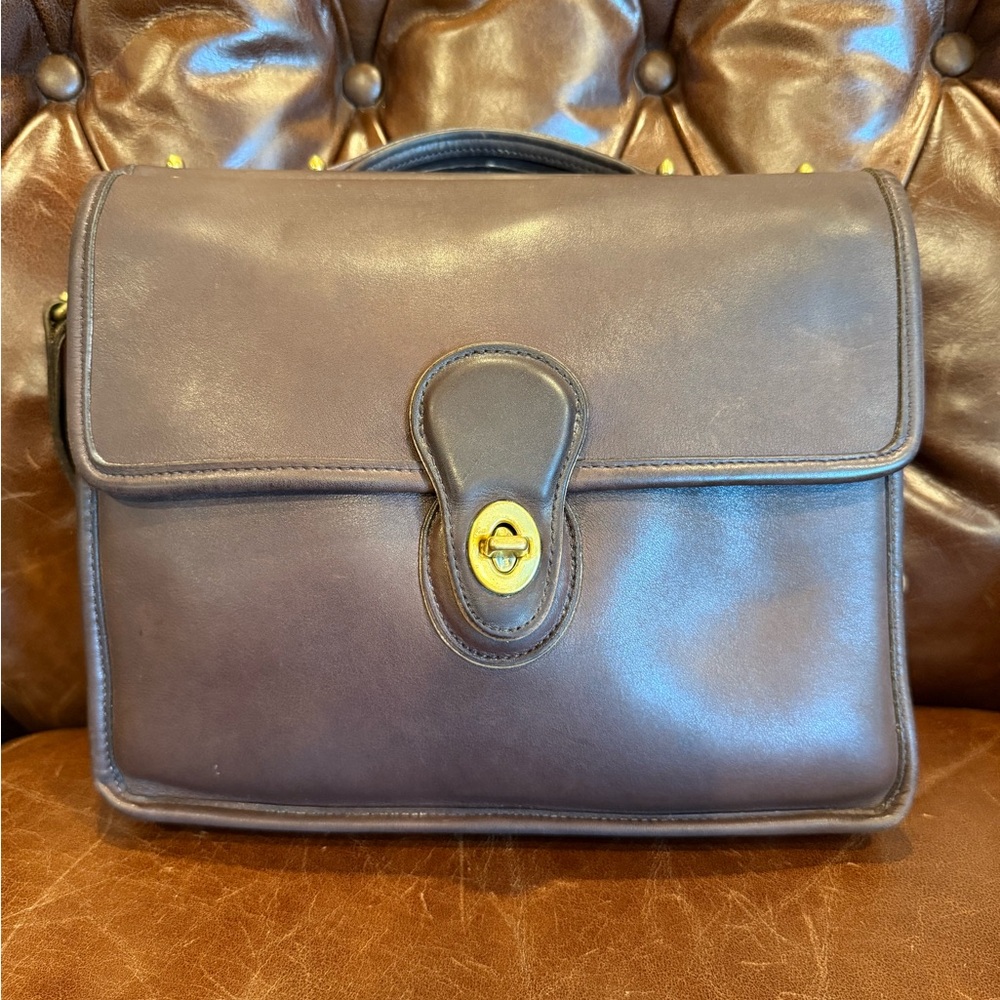 VTG COACH #9927 Willis Top Handle Satchel Leather Bag Mahogany Brown 2000 Y2K - Picture 2 of 11